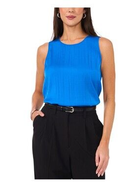 Vince Camuto Women's Pleated Sleeveless Top - Royal Azure Size L